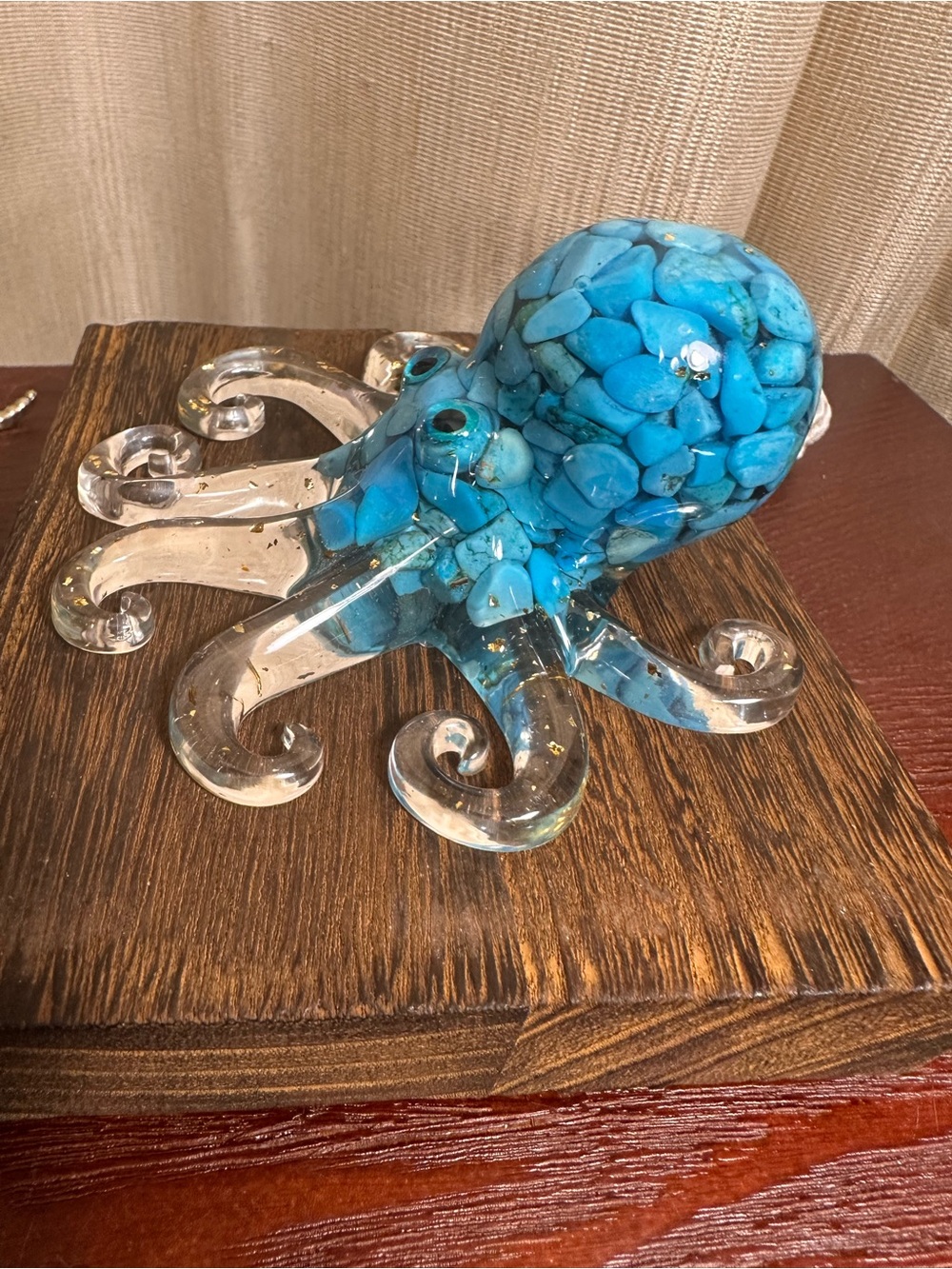 Resin and Blue Crystal Chips Octopus Figure - Picture 7 of 16